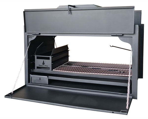 1200 mm DeLux Double-sided braai - mildsteel with s/s grid